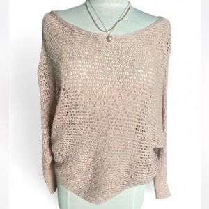 Billabong Dance With Me Crochet Sweater in Dusty pink Size Small